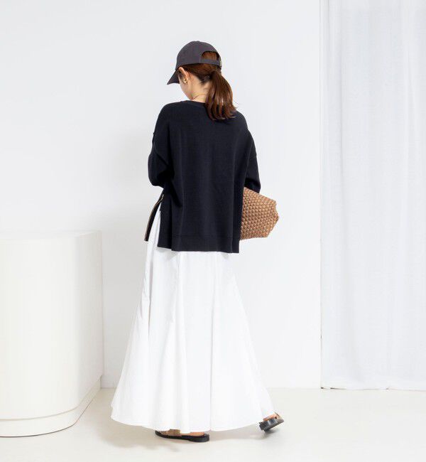 Rie Miller「《手洗い可能》トレーナー風プルオーバーサイドZIP」|ニット・セーター|