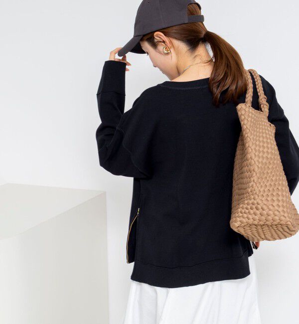 Rie Miller「《手洗い可能》トレーナー風プルオーバーサイドZIP」|ニット・セーター|