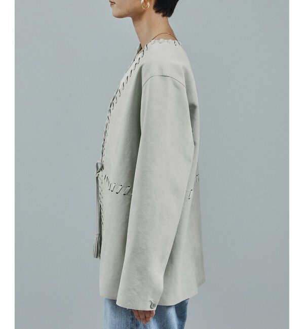 SALON adam et rope'「ウルトラスウェードノーカラータッセルジャケット」|ノーカラージャケット|