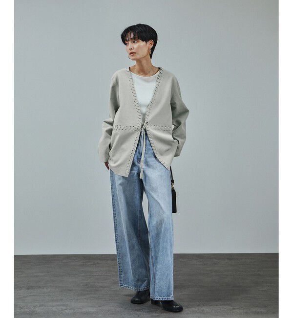 SALON adam et rope'「ウルトラスウェードノーカラータッセルジャケット」|ノーカラージャケット|