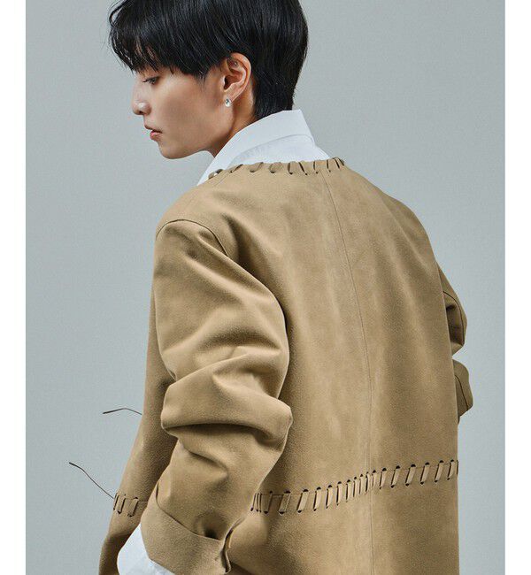 SALON adam et rope'「ウルトラスウェードノーカラータッセルジャケット」|ノーカラージャケット|