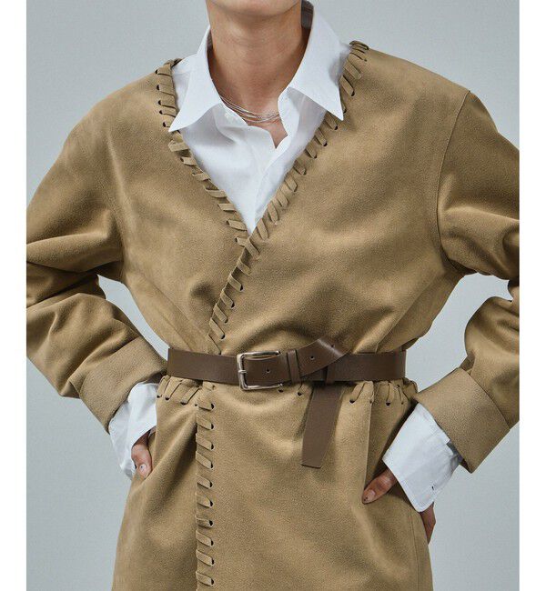 SALON adam et rope'「ウルトラスウェードノーカラータッセルジャケット」|ノーカラージャケット|