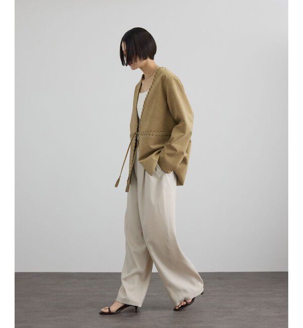 SALON adam et rope'「ウルトラスウェードノーカラータッセルジャケット」|ノーカラージャケット|