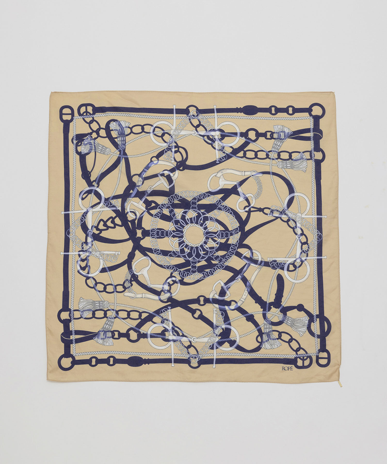 ROP&Eacute;「ROPE'アーカイブパターンシルクスカーフ/Sサイズ」|バンダナ・スカーフ|ベージュ(27)