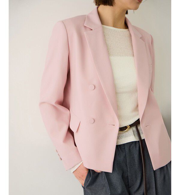 ROPE「ノンミュールジングウール テーラードジャケット/セットアップ対応」|テーラードジャケット|ピンク(63)