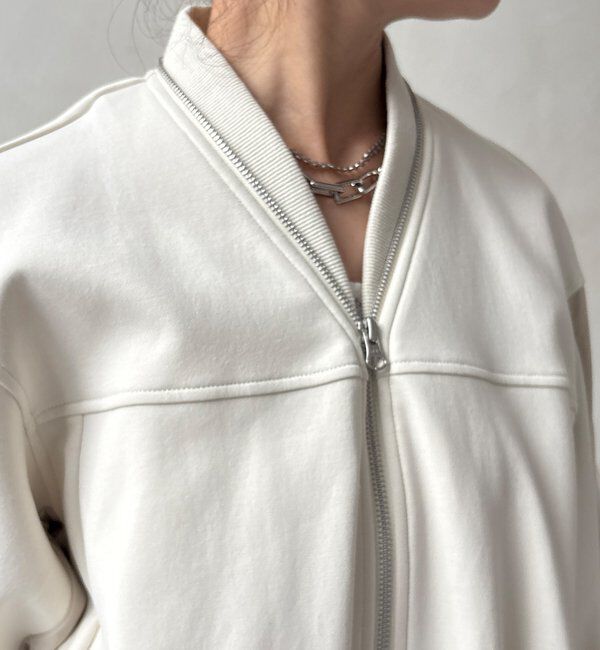  「【WEB限定】袖タックチュール切替ブルゾン」|ブルゾン・スタジャン|