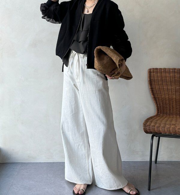  「【WEB限定】袖タックチュール切替ブルゾン」|ブルゾン・スタジャン|