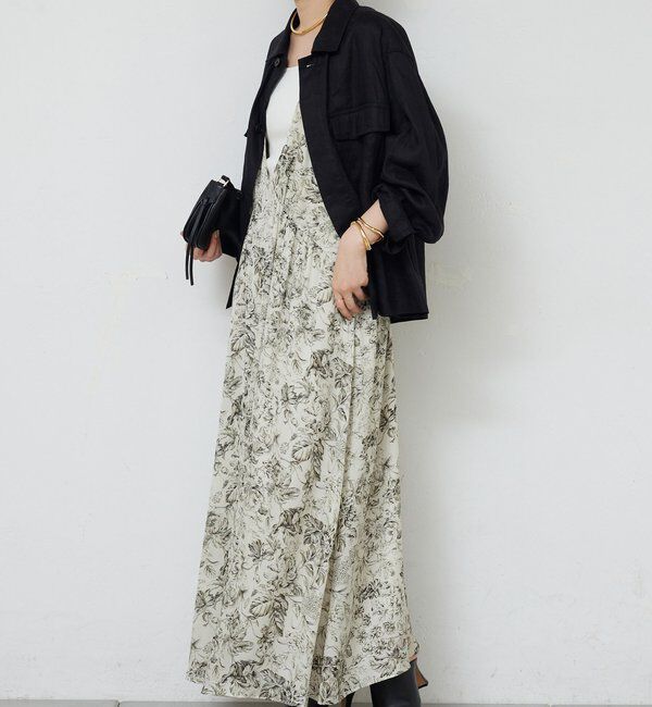  「ボタニカルサテンディープVキャミワンピース」|ワンピース|