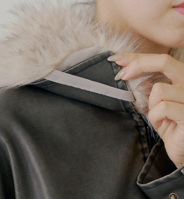 ファー取り外し可能】フェイクレザールーズジップブルゾン｜ルミネの