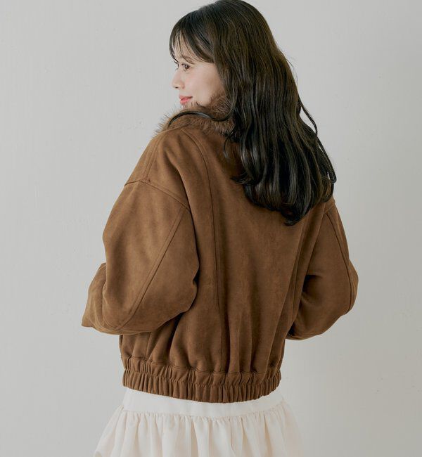 ファー取り外し可能】フェイクレザールーズジップブルゾン｜ルミネの