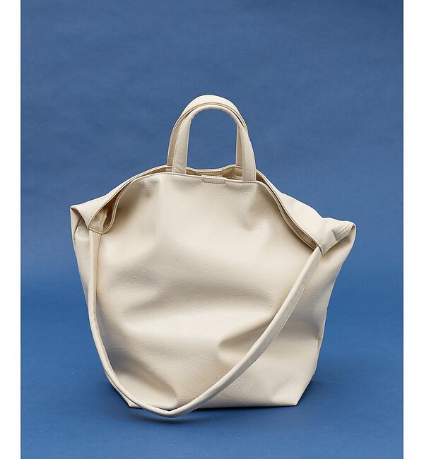 collex「2WAY底マチワイド レザーライクワンショルダーバッグ」|ショルダー・メッセンジャー|アイボリー