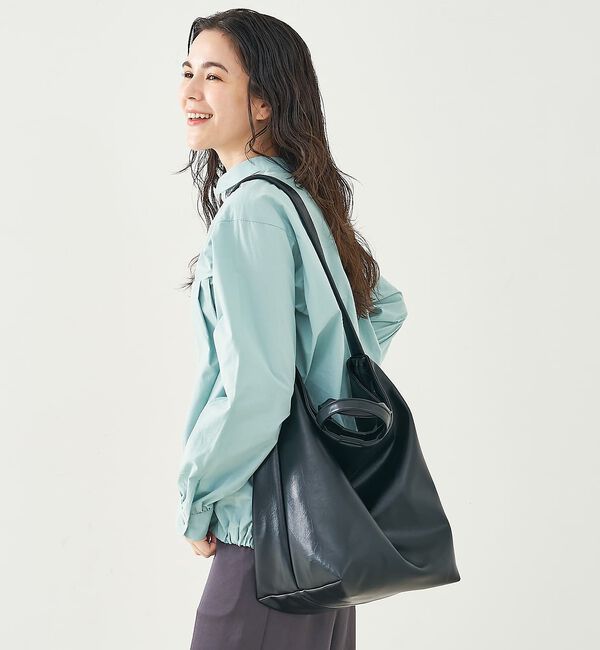 collex「2WAY底マチワイド レザーライクワンショルダーバッグ」|ショルダー・メッセンジャー|