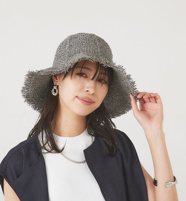 Rouge vif「【RUBEN】ペーパーフリンジハット / RUS-8171」|その他|ブラック