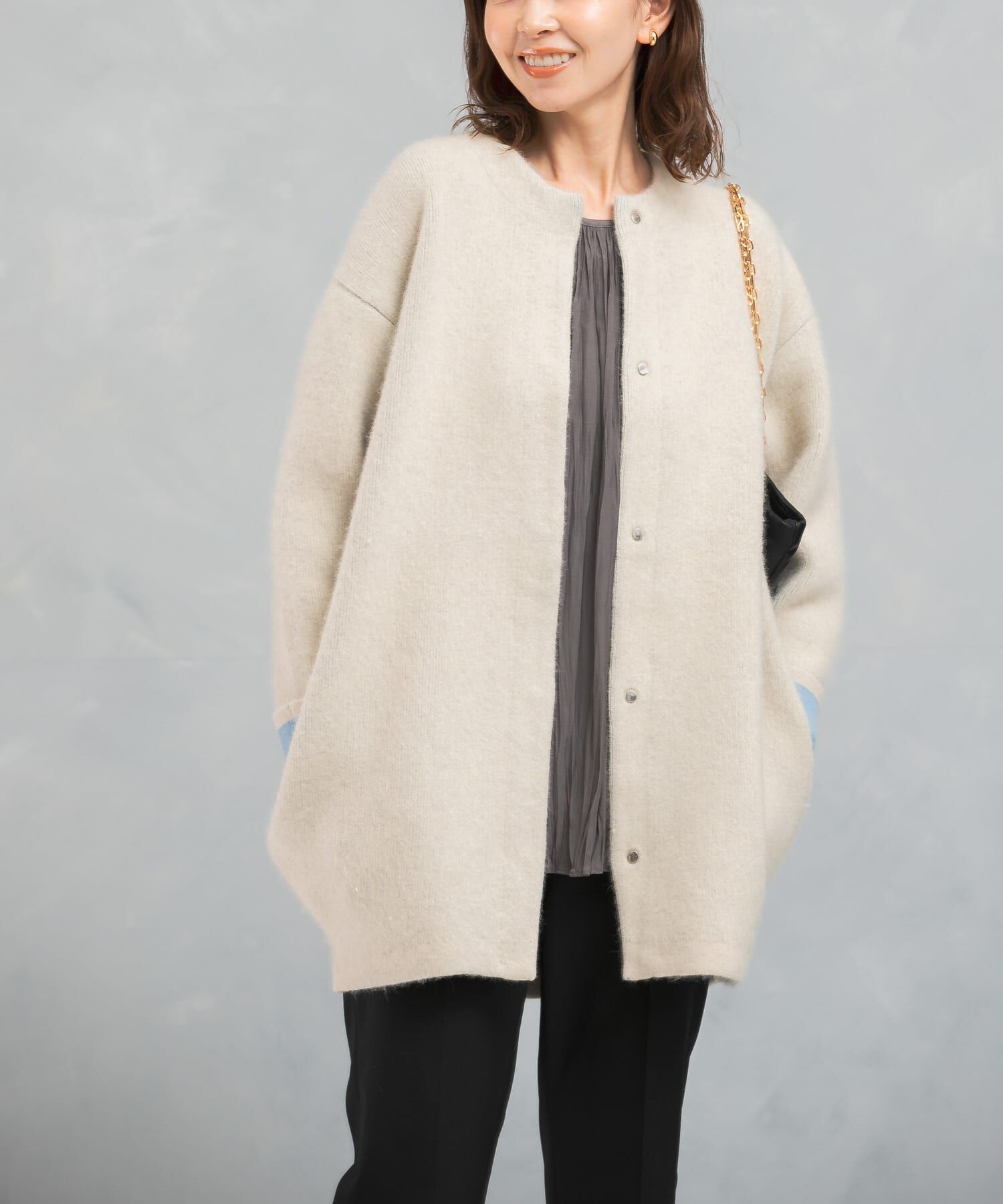 URBAN RESEARCH ROSSO「ELENDEEK　CN RACCOON MIX WCD」|カーディガン|アイボリー