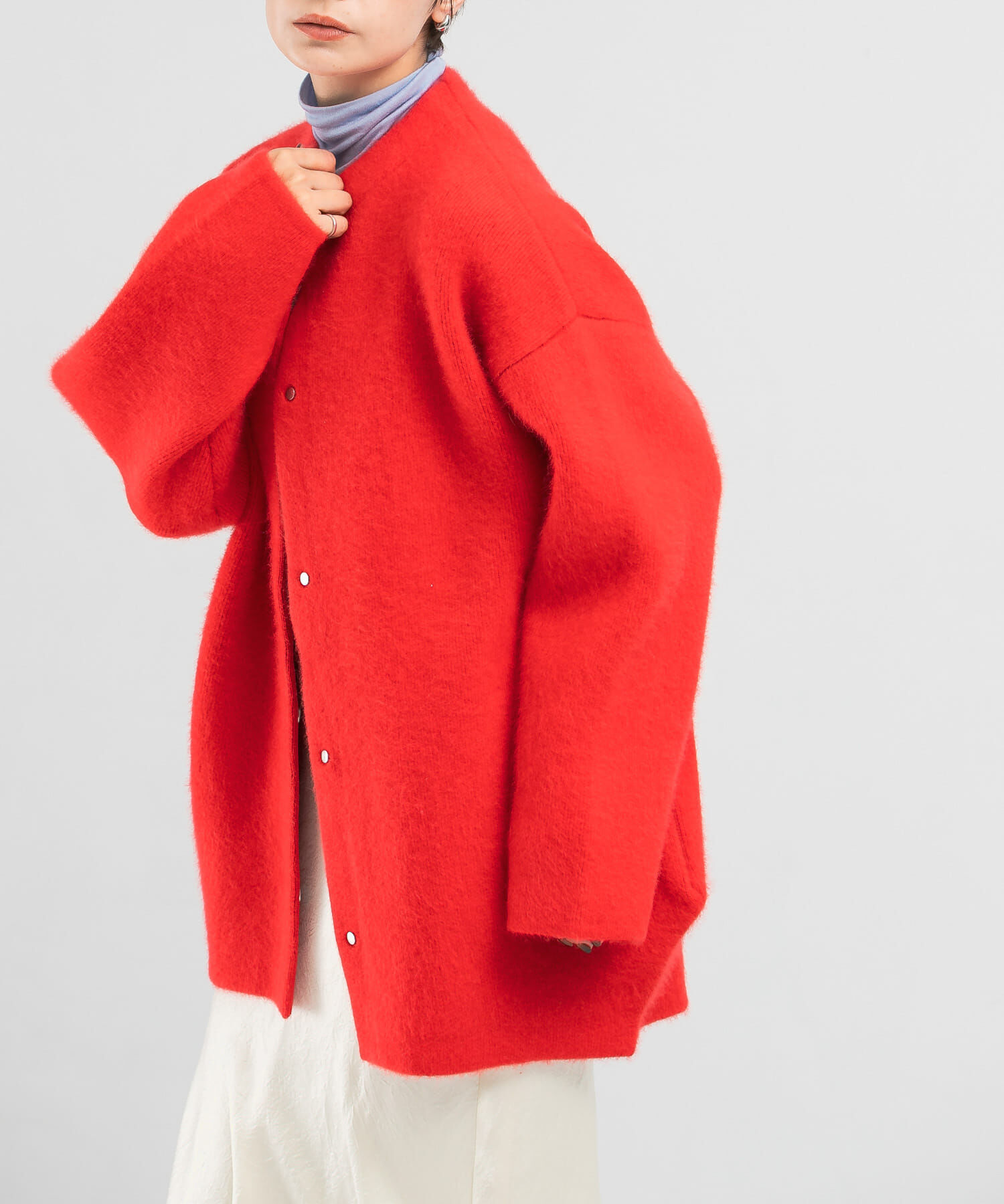 URBAN RESEARCH ROSSO「ELENDEEK　CN RACCOON MIX WCD」|カーディガン|レッド系その他