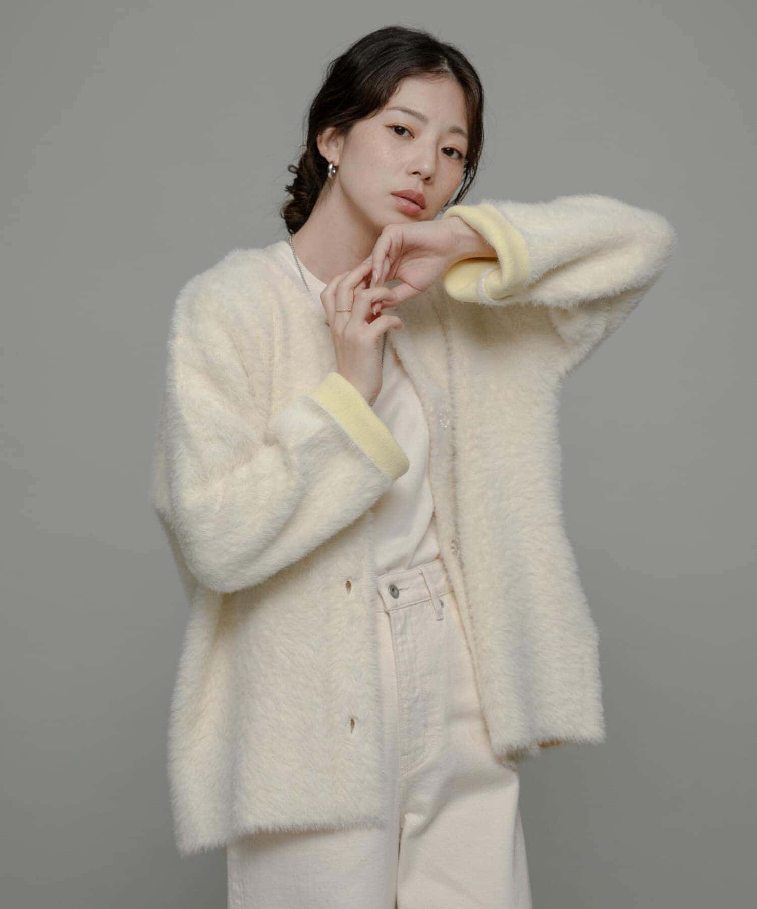 Sonny Label 「ダブルフェイスバイカラーカーディガン」|カーディガン|