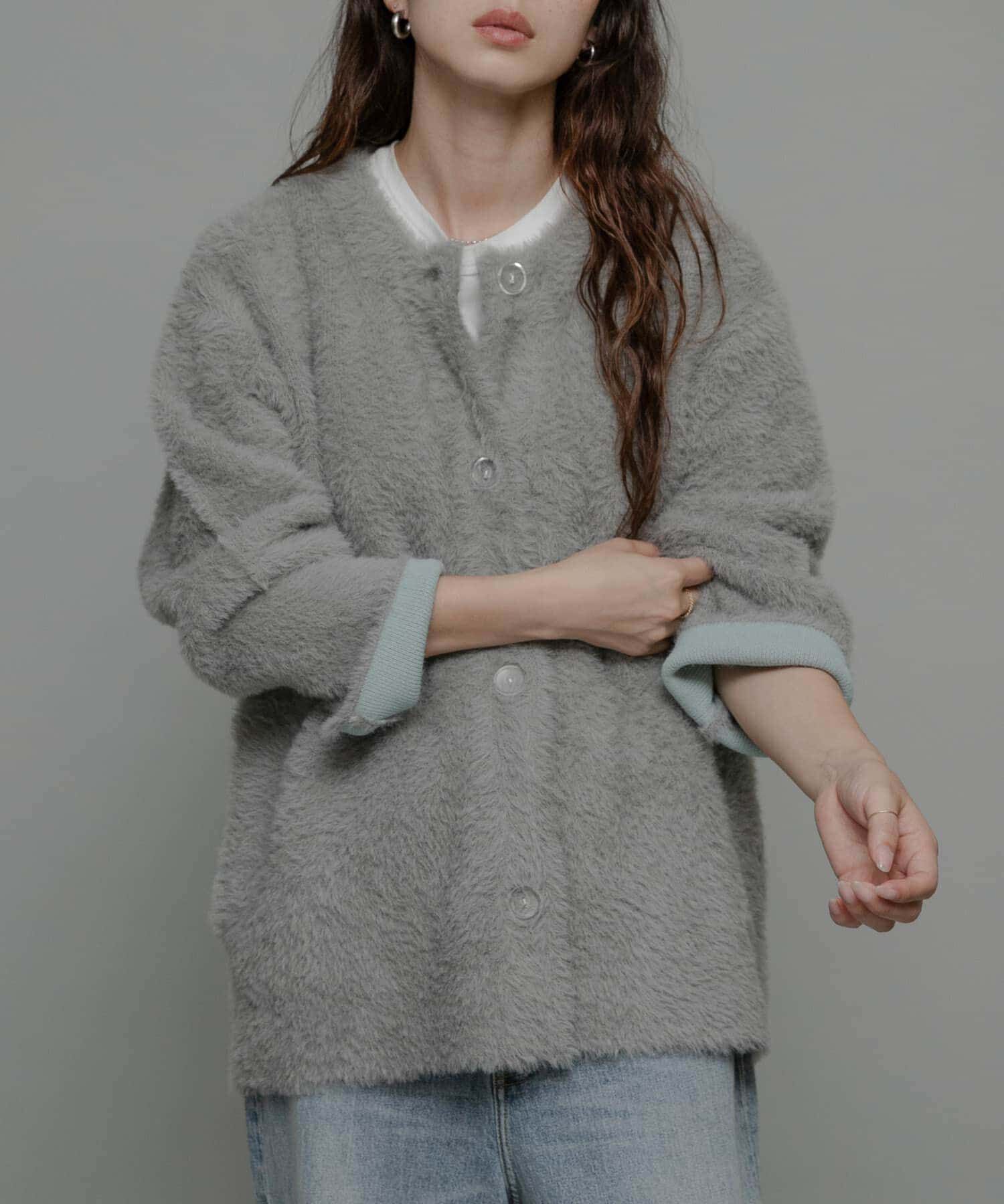 Sonny Label 「ダブルフェイスバイカラーカーディガン」|カーディガン|