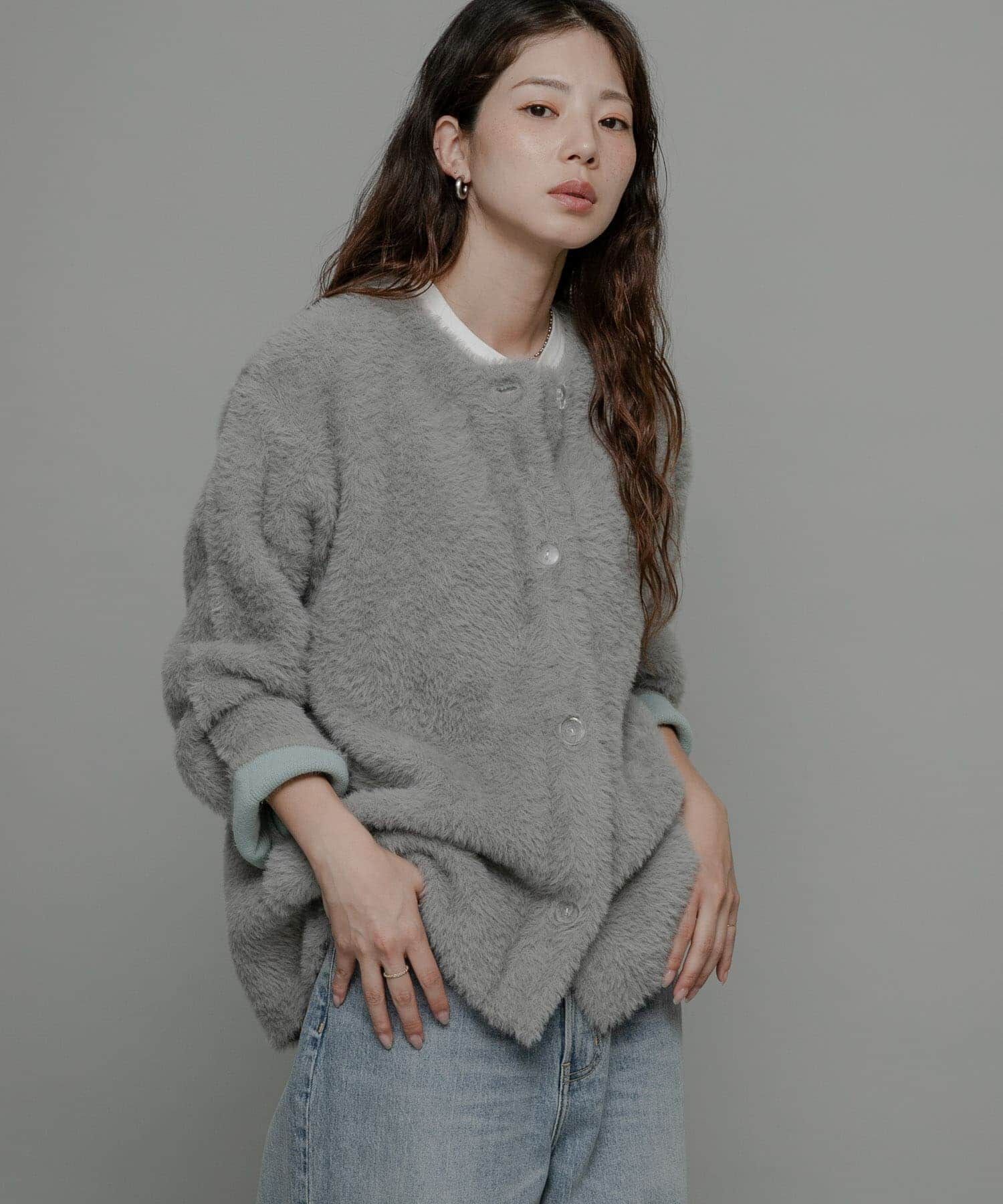 Sonny Label 「ダブルフェイスバイカラーカーディガン」|カーディガン|