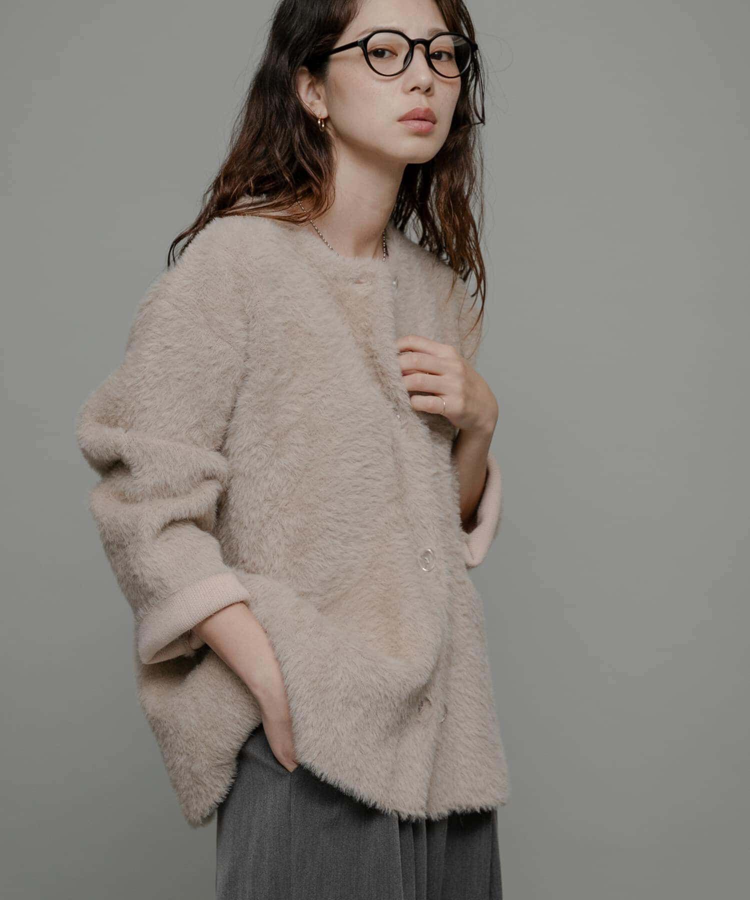 Sonny Label 「ダブルフェイスバイカラーカーディガン」|カーディガン|ベージュ