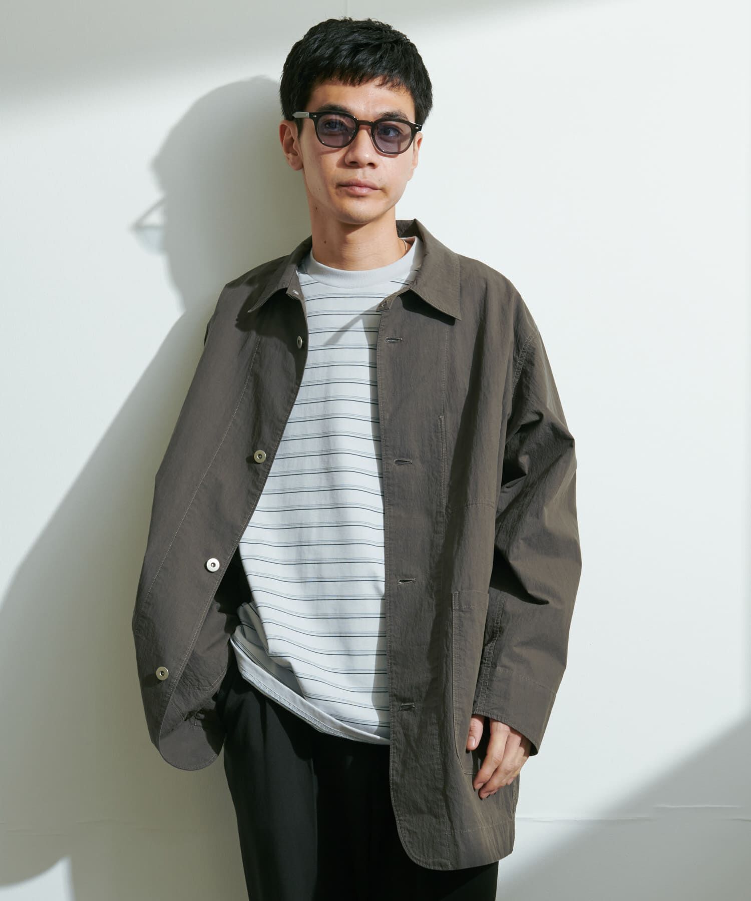 URBAN RESEARCH DOORS「バイオウォッシュ カバーオール ミドルジャケット」|その他|チャコールグレー