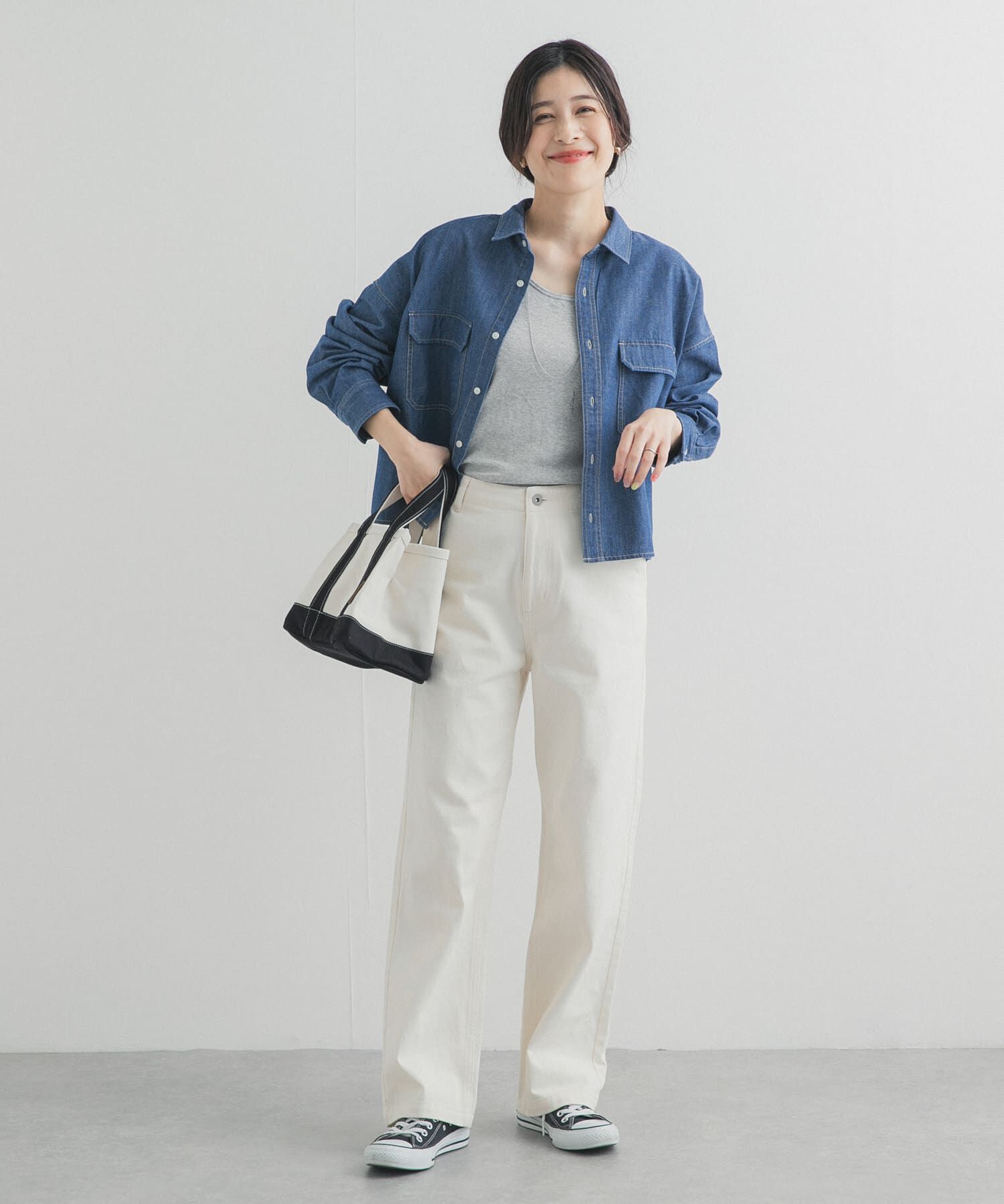 URBAN RESEARCH DOORS「デニムショート丈シャツ」|シャツ・ブラウス|