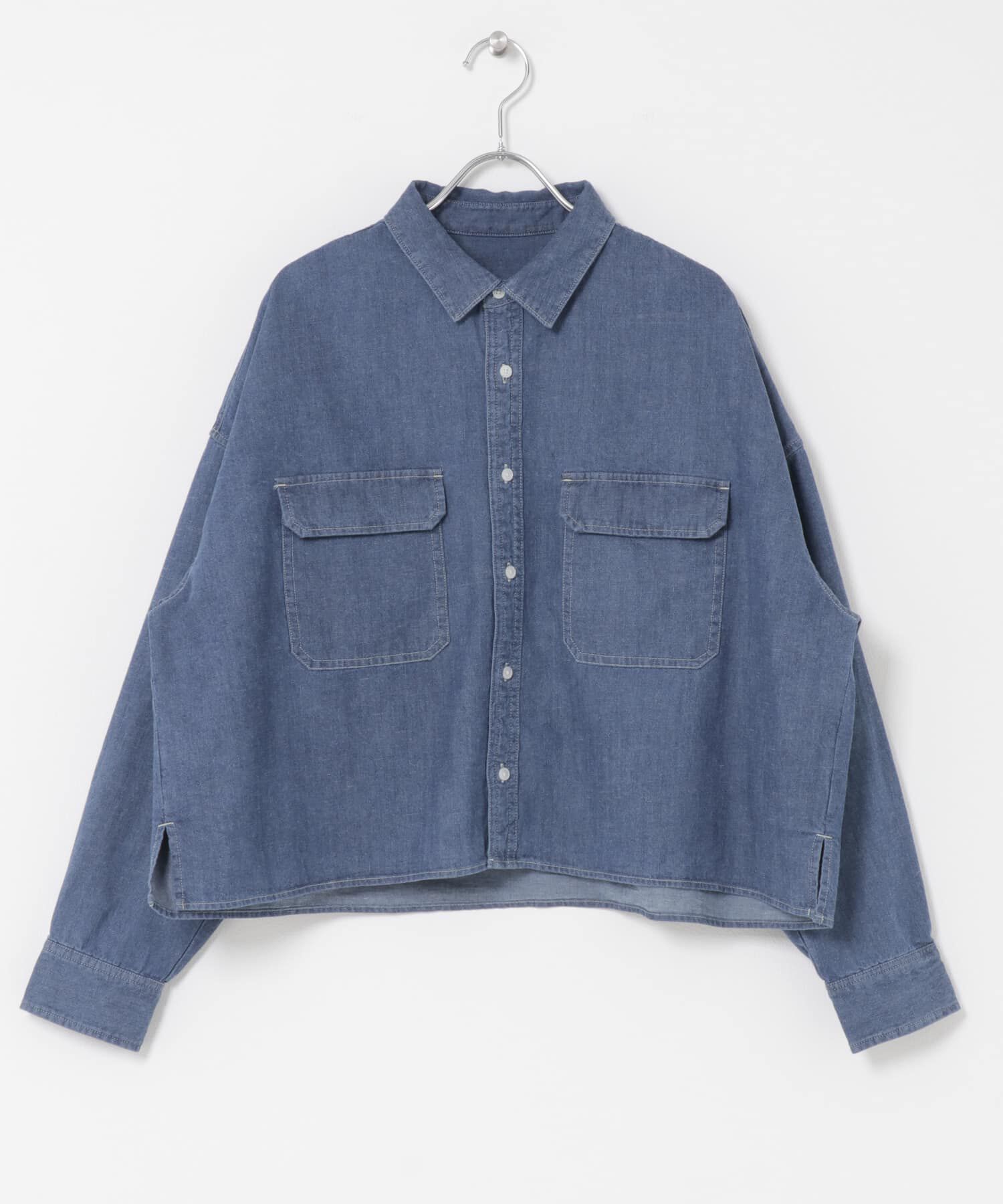 URBAN RESEARCH DOORS「デニムショート丈シャツ」|シャツ・ブラウス|