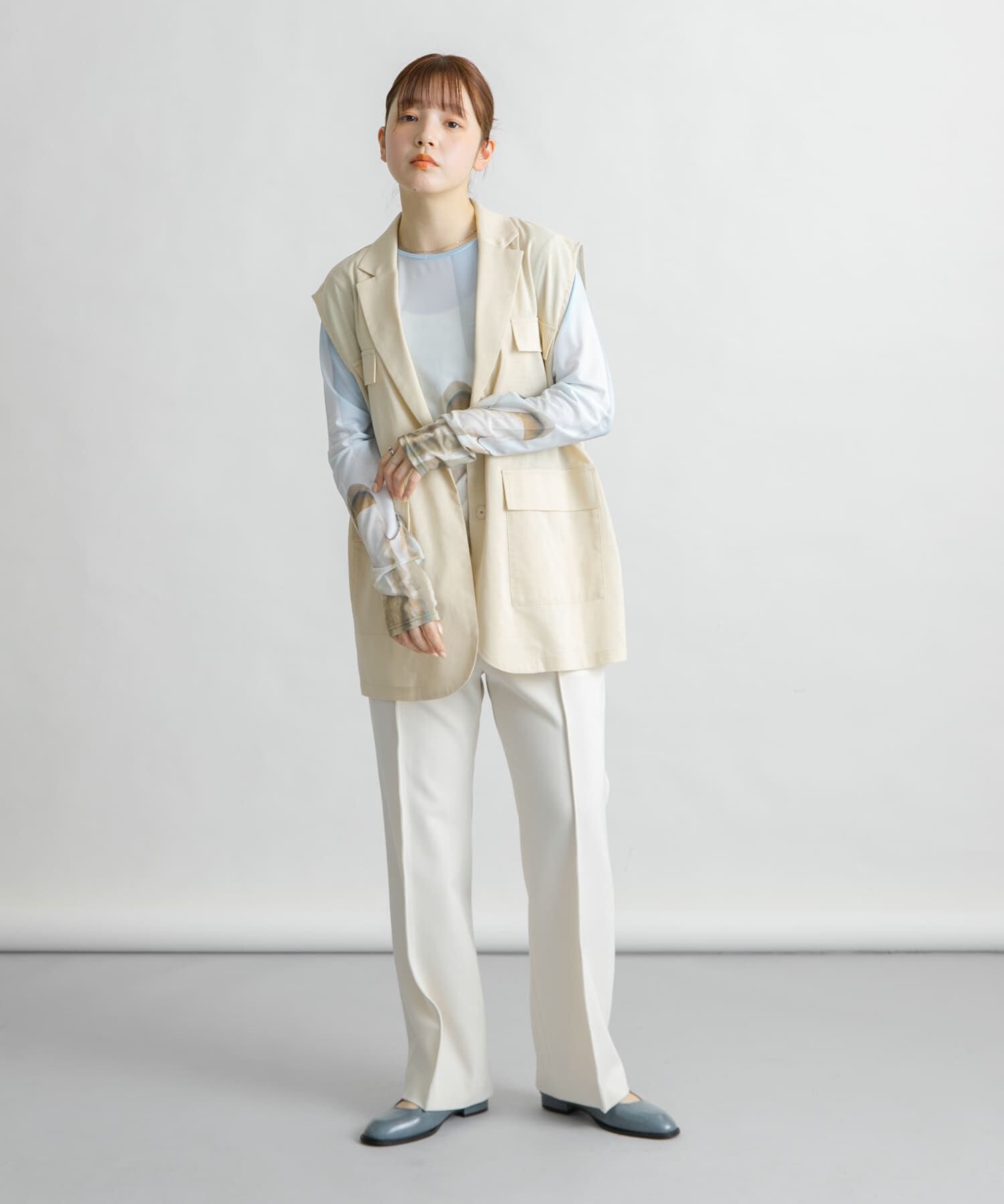  「『2サイズ展開』ピンタックストレートパンツ」|その他|