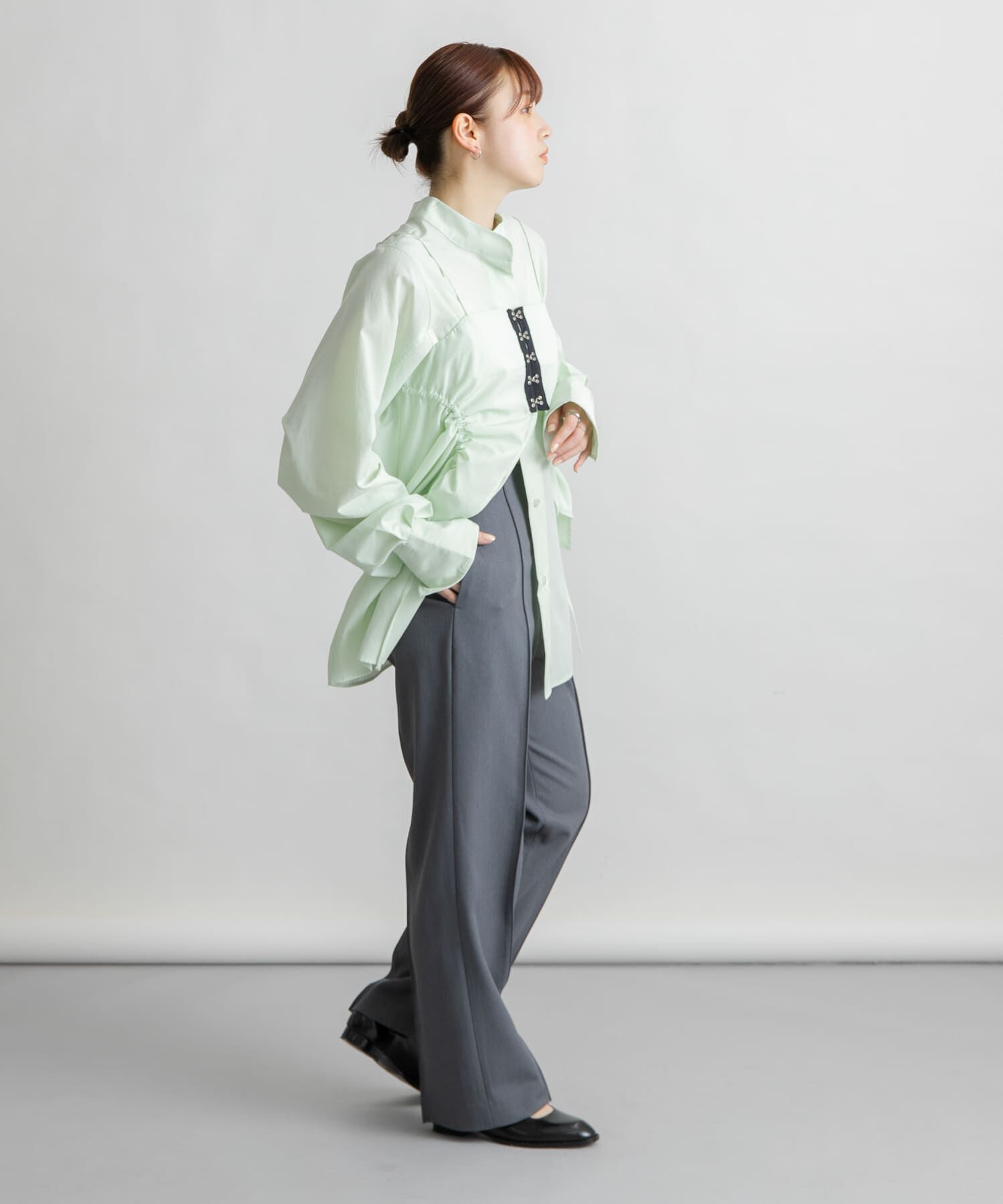  「『2サイズ展開』ピンタックストレートパンツ」|その他|