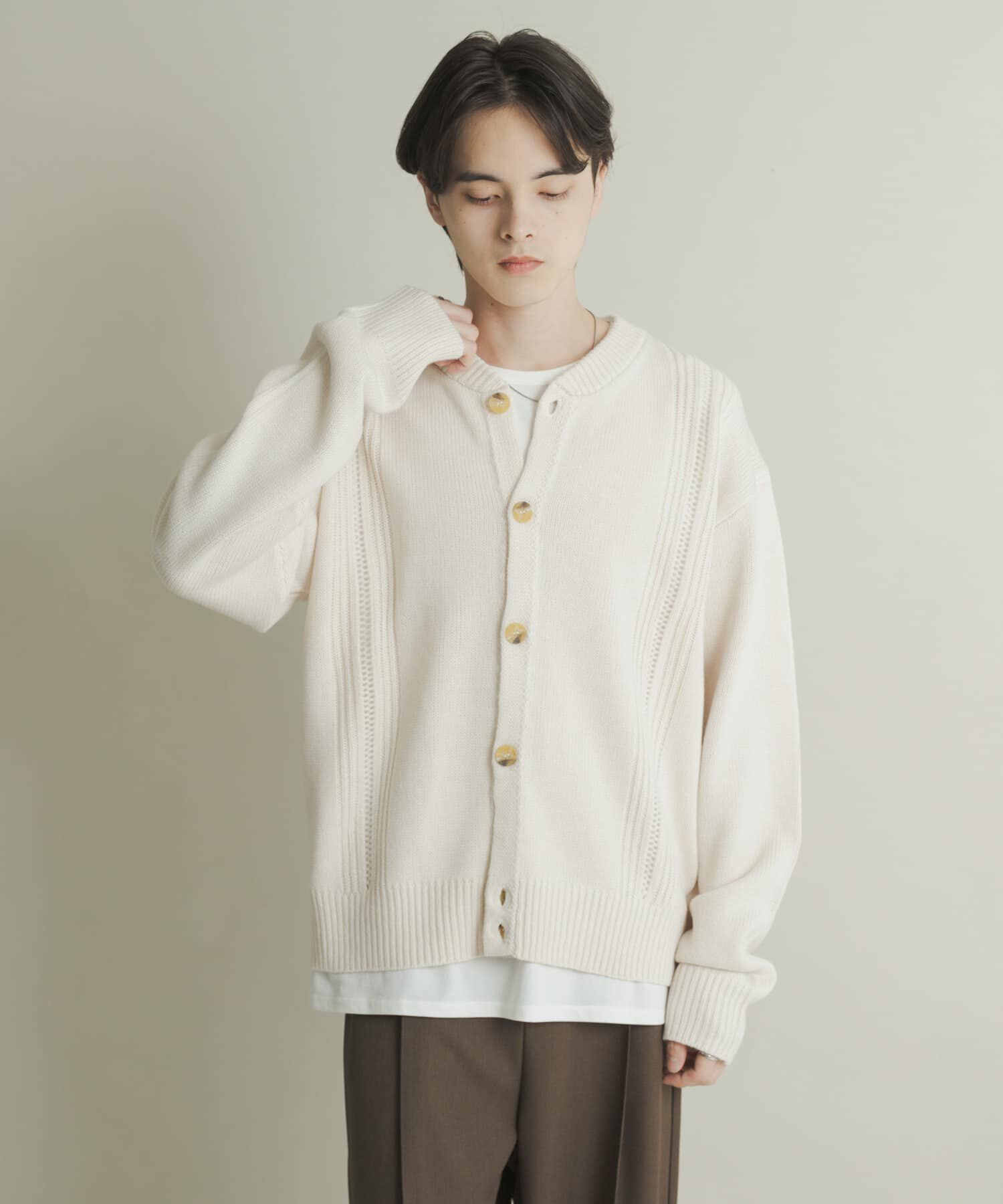 SENSE OF PLACE by URBAN RESEARCH「ハリヌキケーブルニットカーディガン」|カーディガン|