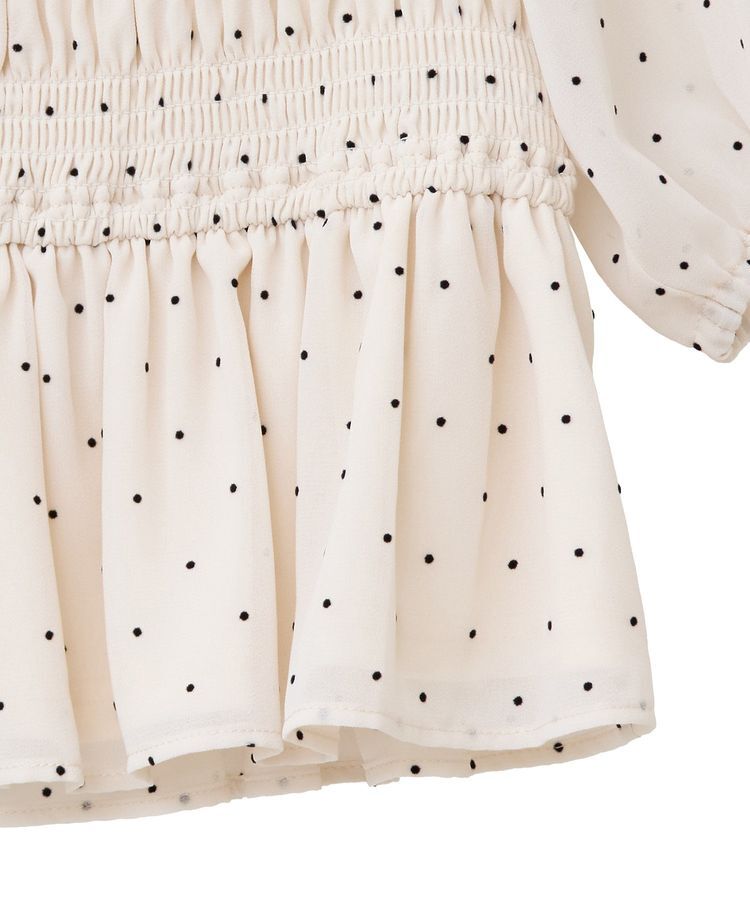 earth music&ecology「SET2点フロッキードットブラウス＋スカート」|スーツ|