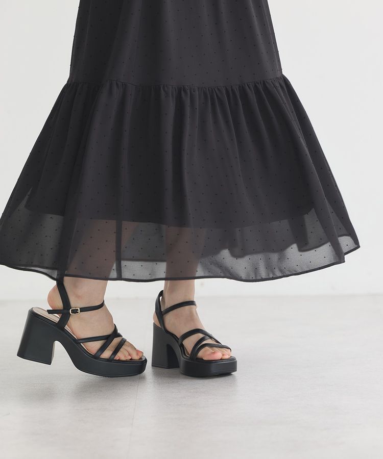 earth music&ecology「SET2点フロッキードットブラウス＋スカート」|スーツ|