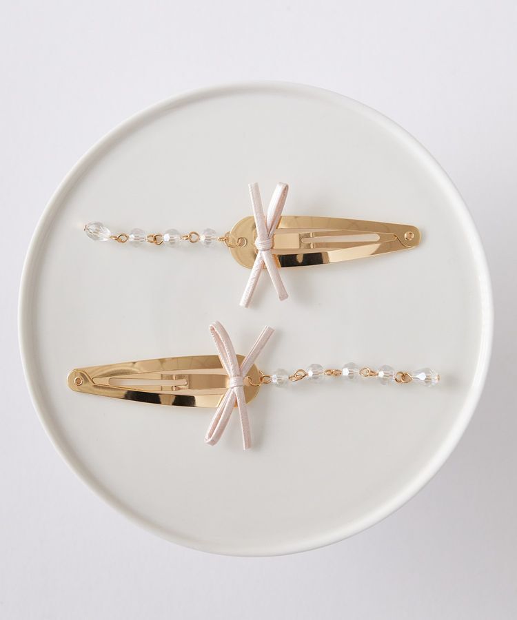 Maison de FLEUR「リボンスリーピンセット」|その他|ライトピンク