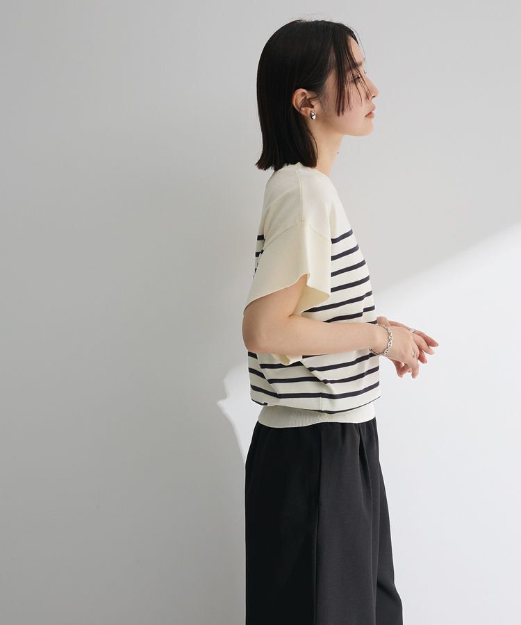 Green Parks「袖フレアフレンチスリーブニットプルオーバー」|ニット・セーター|