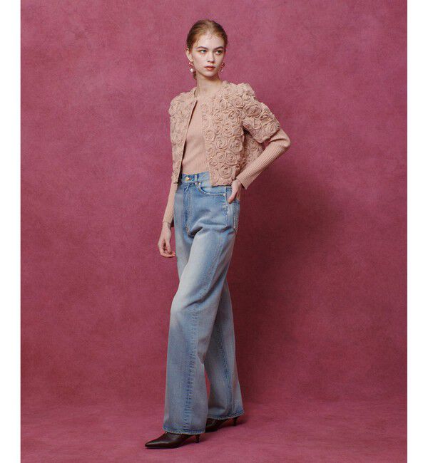 LOULOU WILLOUGHBY「【LOULOU WILLOUGHBY】チュールローズブルゾン」|ブルゾン・スタジャン|