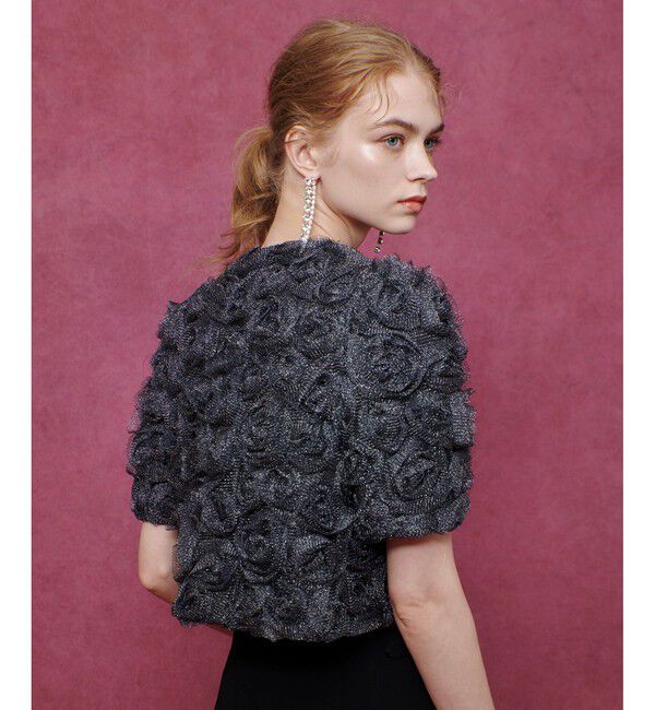 LOULOU WILLOUGHBY「【LOULOU WILLOUGHBY】チュールローズブルゾン」|ブルゾン・スタジャン|