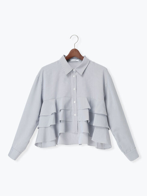 Te chichi「ティアードフリルクロップトシャツ」|シャツ・ブラウス|ネイビー