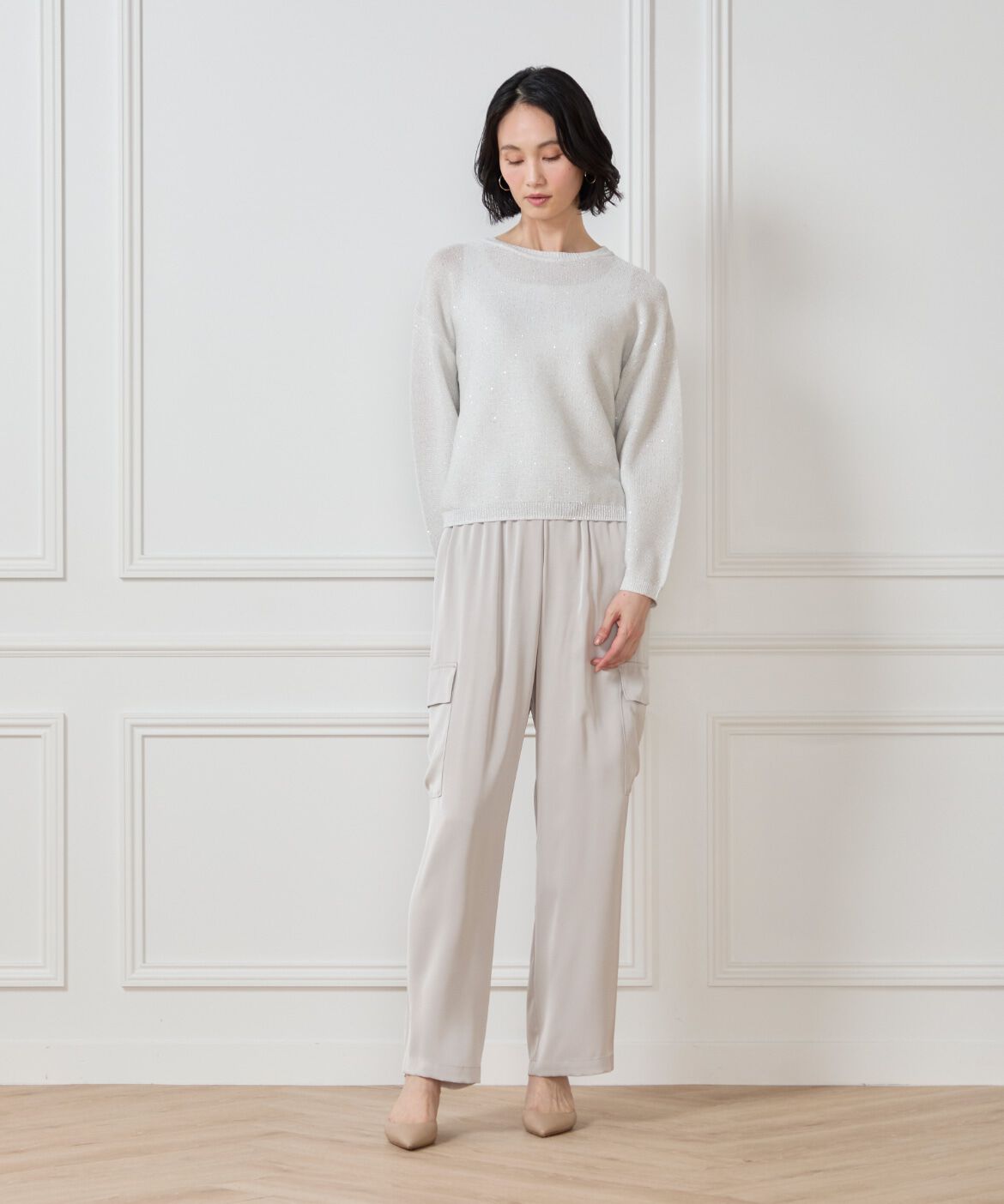 7-IDconcept.「サテンカーゴパンツ」|カーゴ|