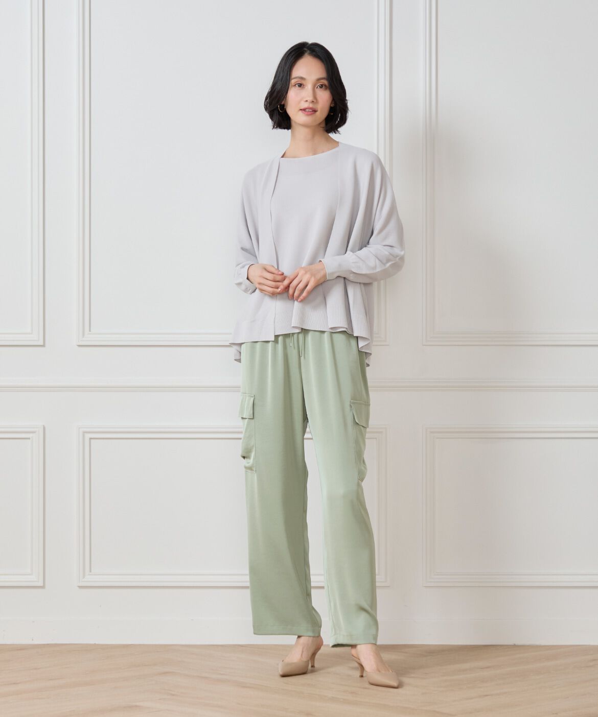 7-IDconcept.「サテンカーゴパンツ」|カーゴ|