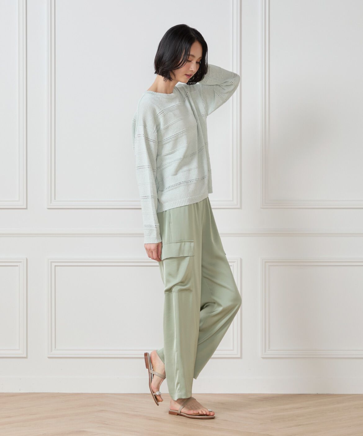 7-IDconcept.「サテンカーゴパンツ」|カーゴ|