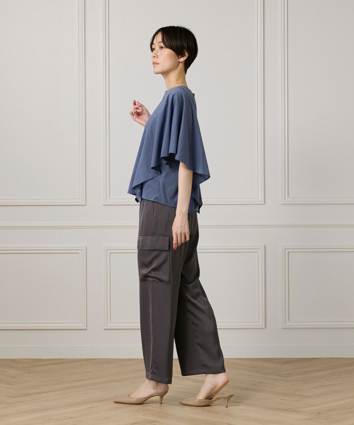 7-IDconcept.「サテンカーゴパンツ」|カーゴ|