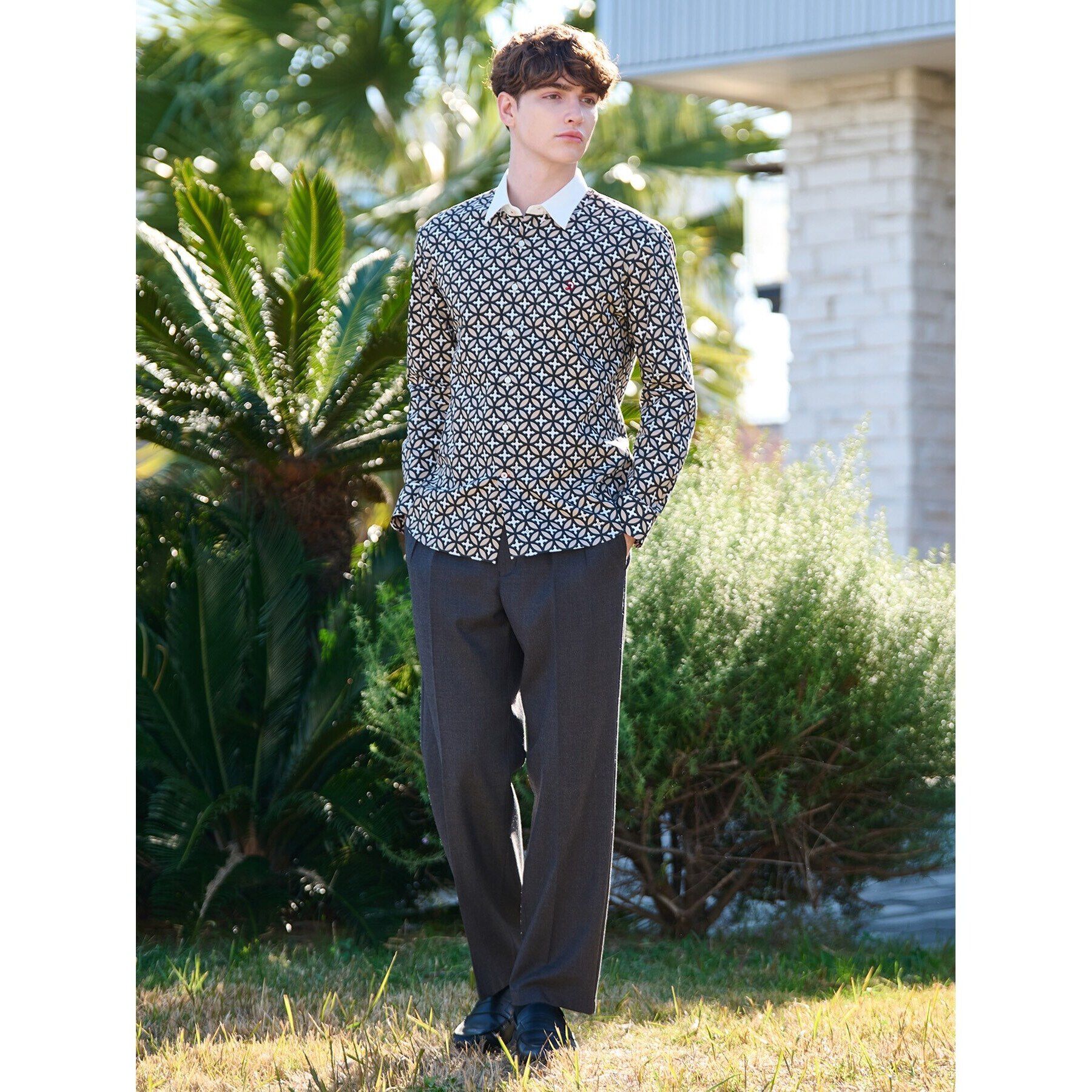 DRESSTERIOR「オーバーラップサークル クレリックシャツ」|シャツ・ブラウス|