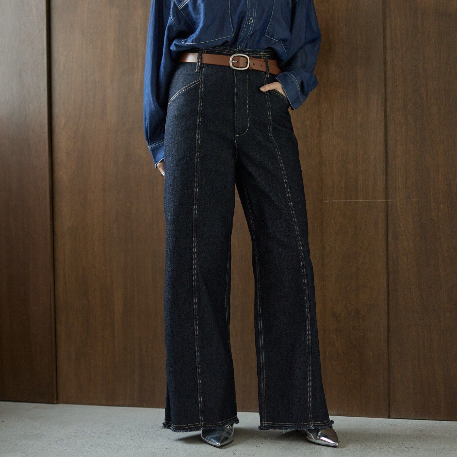 GALLEST「ハイウエストカットオフデニム」|デニム|