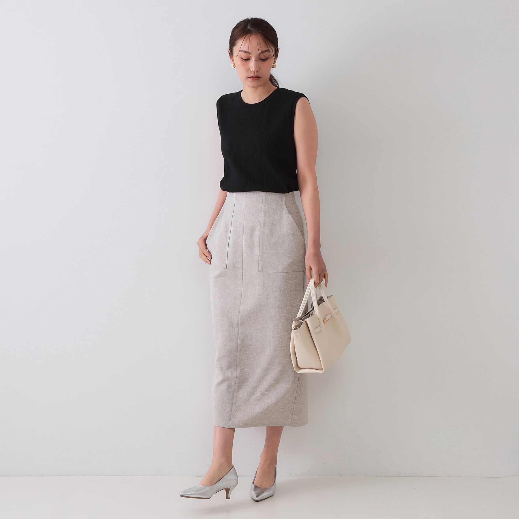 OPAQUE.CLIP「ノースリーブリブカットソー【洗濯機洗い可】」|Tシャツ・カットソー|