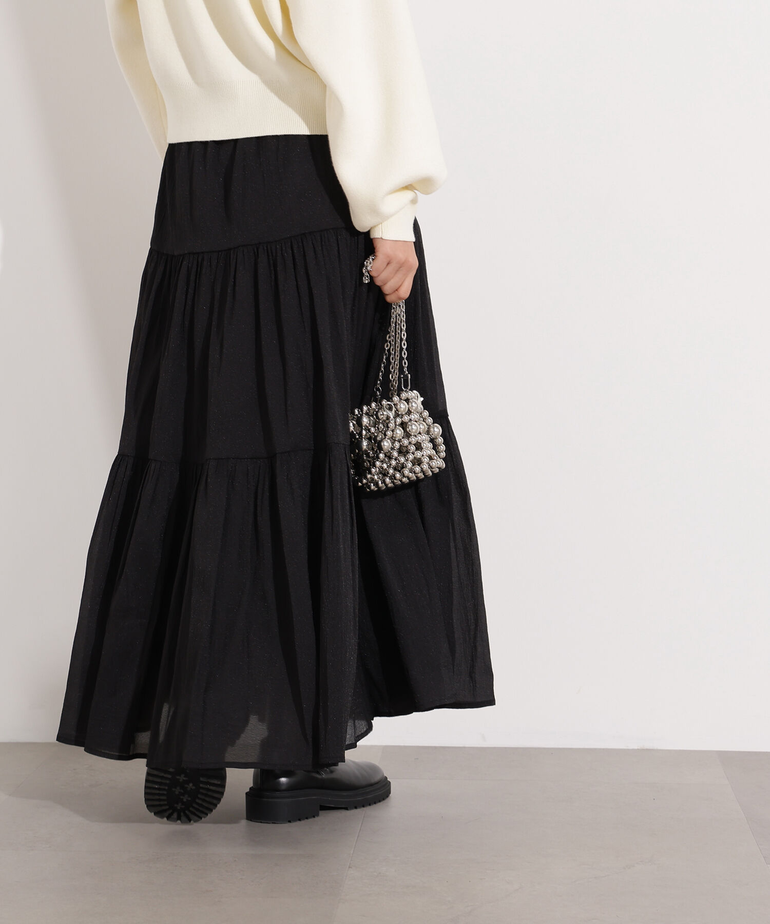  「オーガンジーティアードスカート」|スカート|