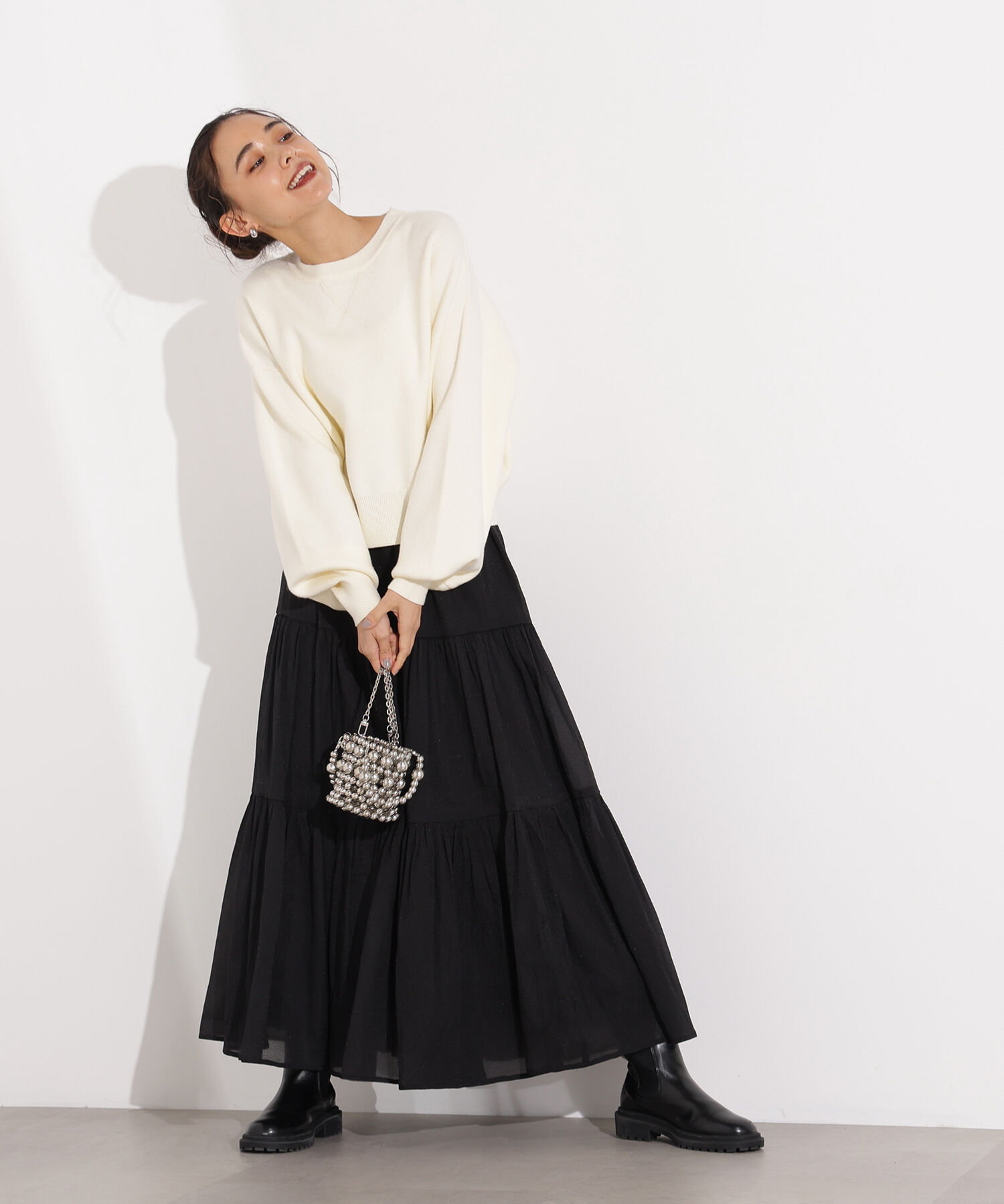  「オーガンジーティアードスカート」|スカート|