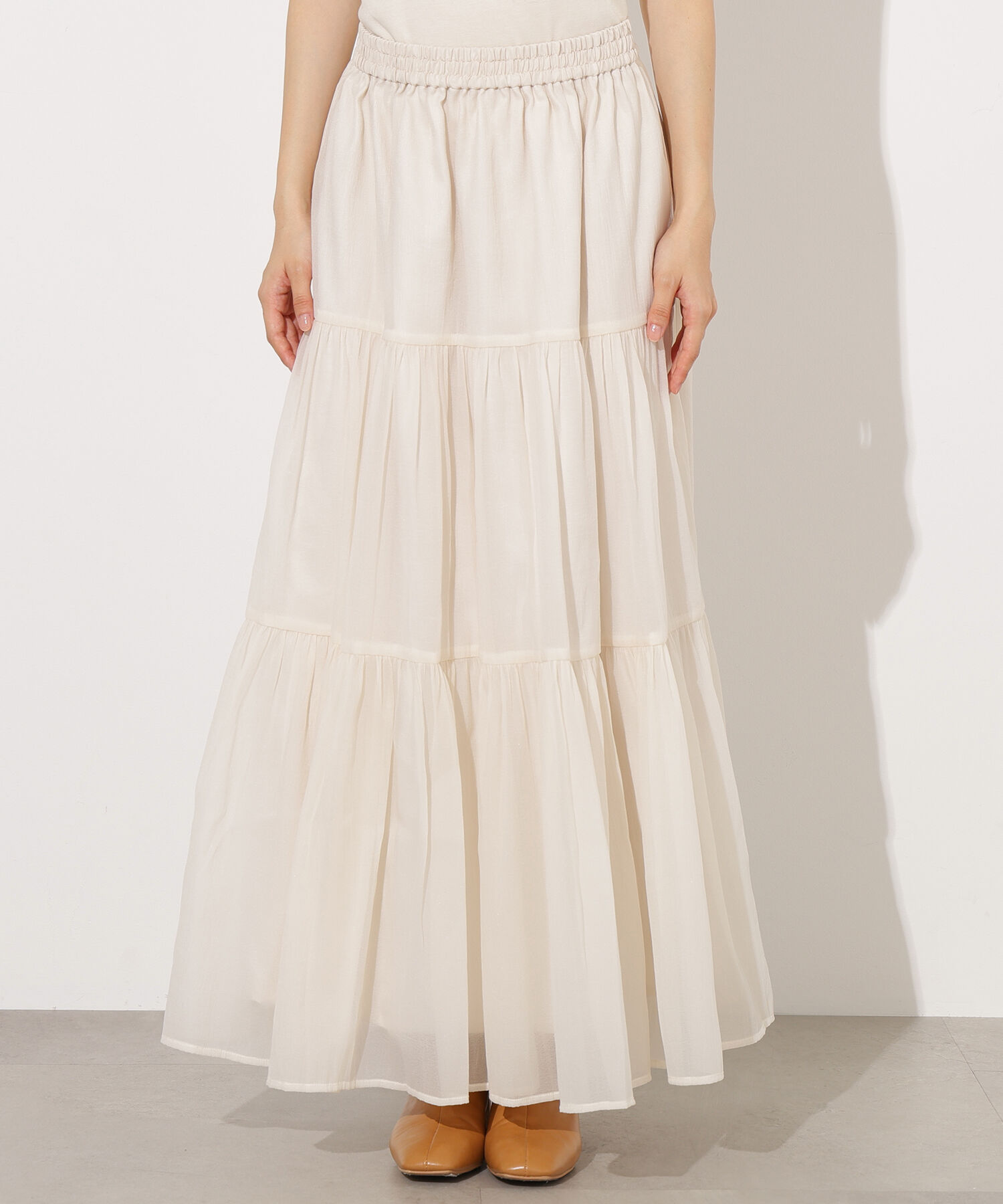  「オーガンジーティアードスカート」|スカート|