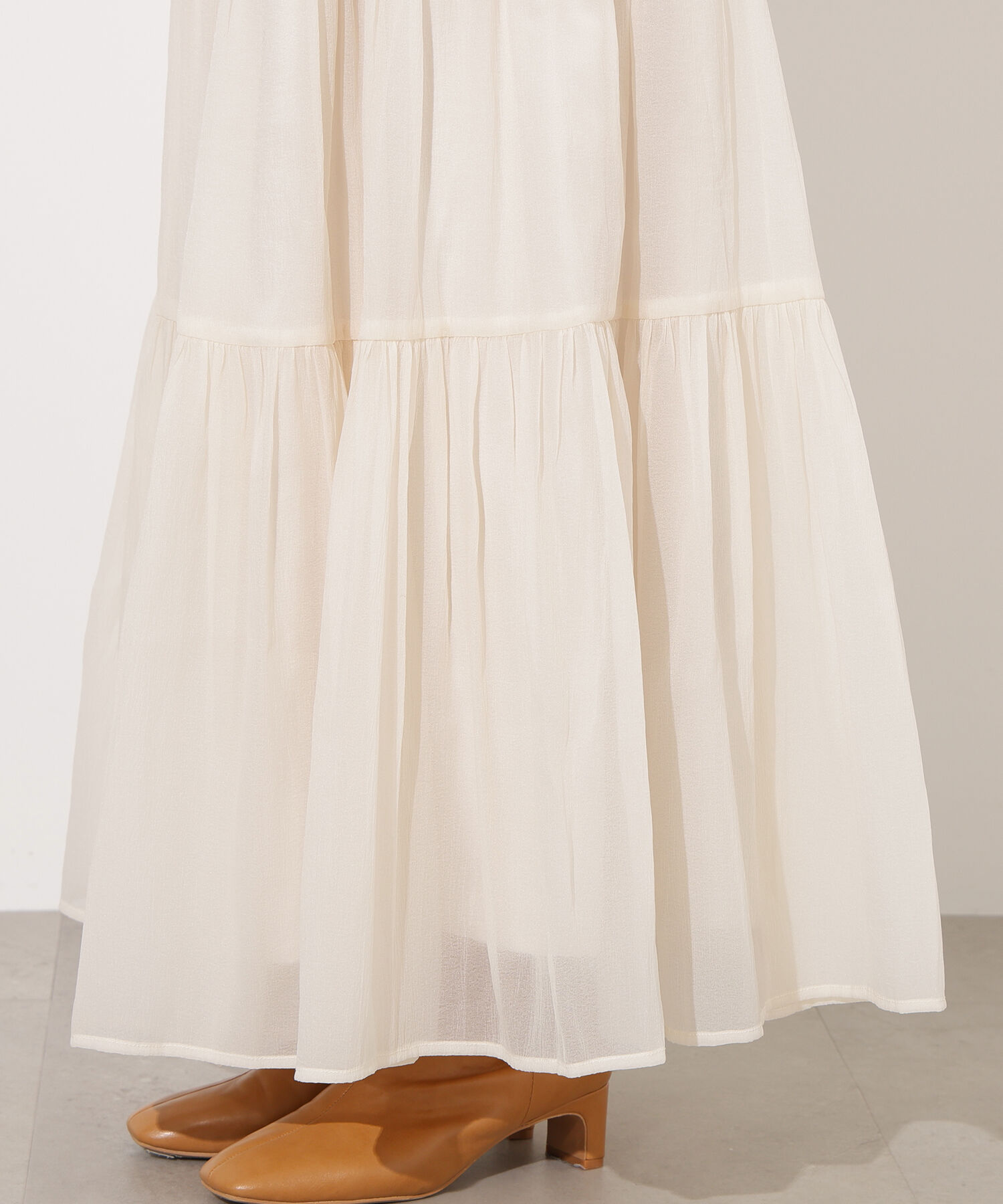  「オーガンジーティアードスカート」|スカート|