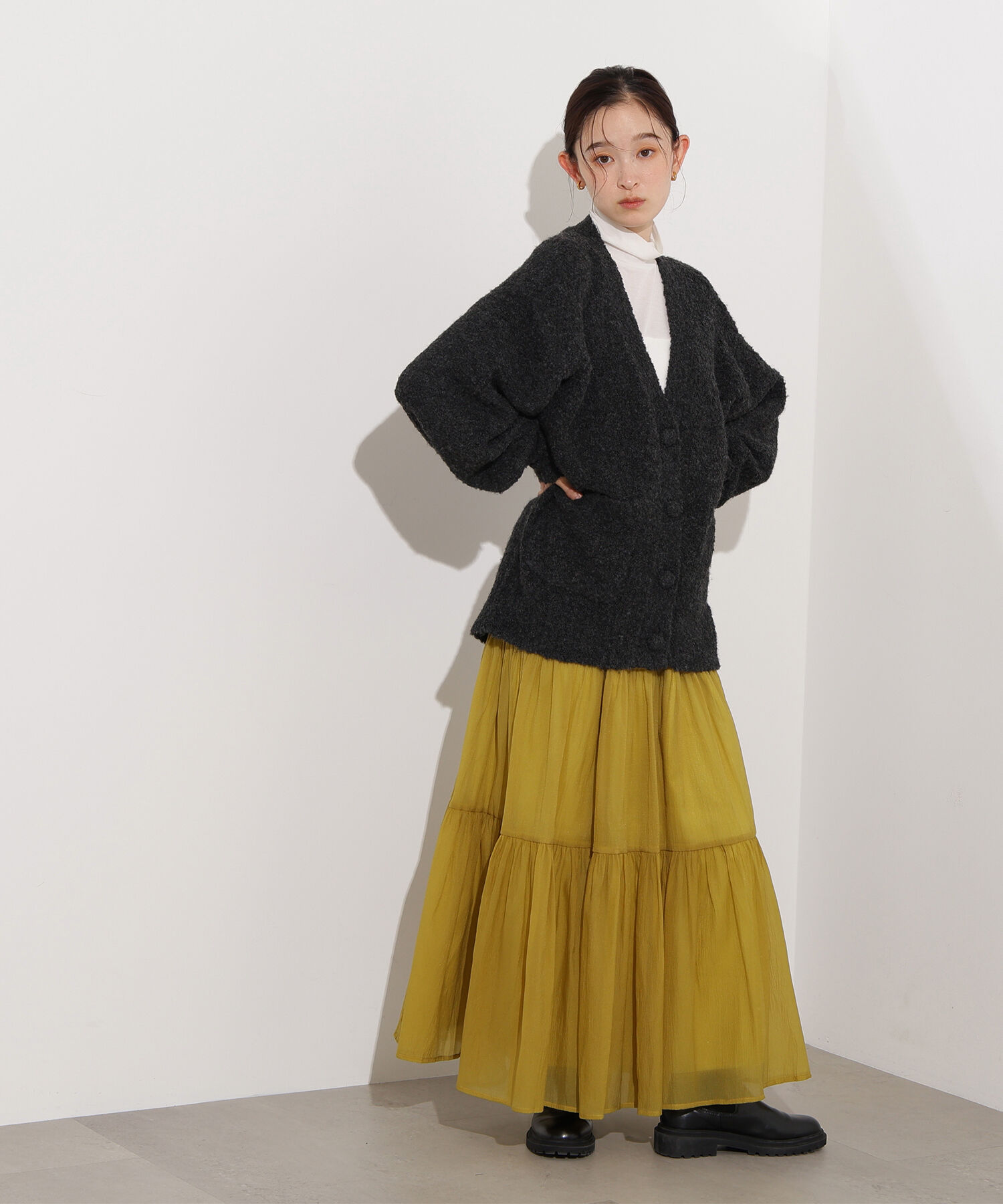  「オーガンジーティアードスカート」|スカート|