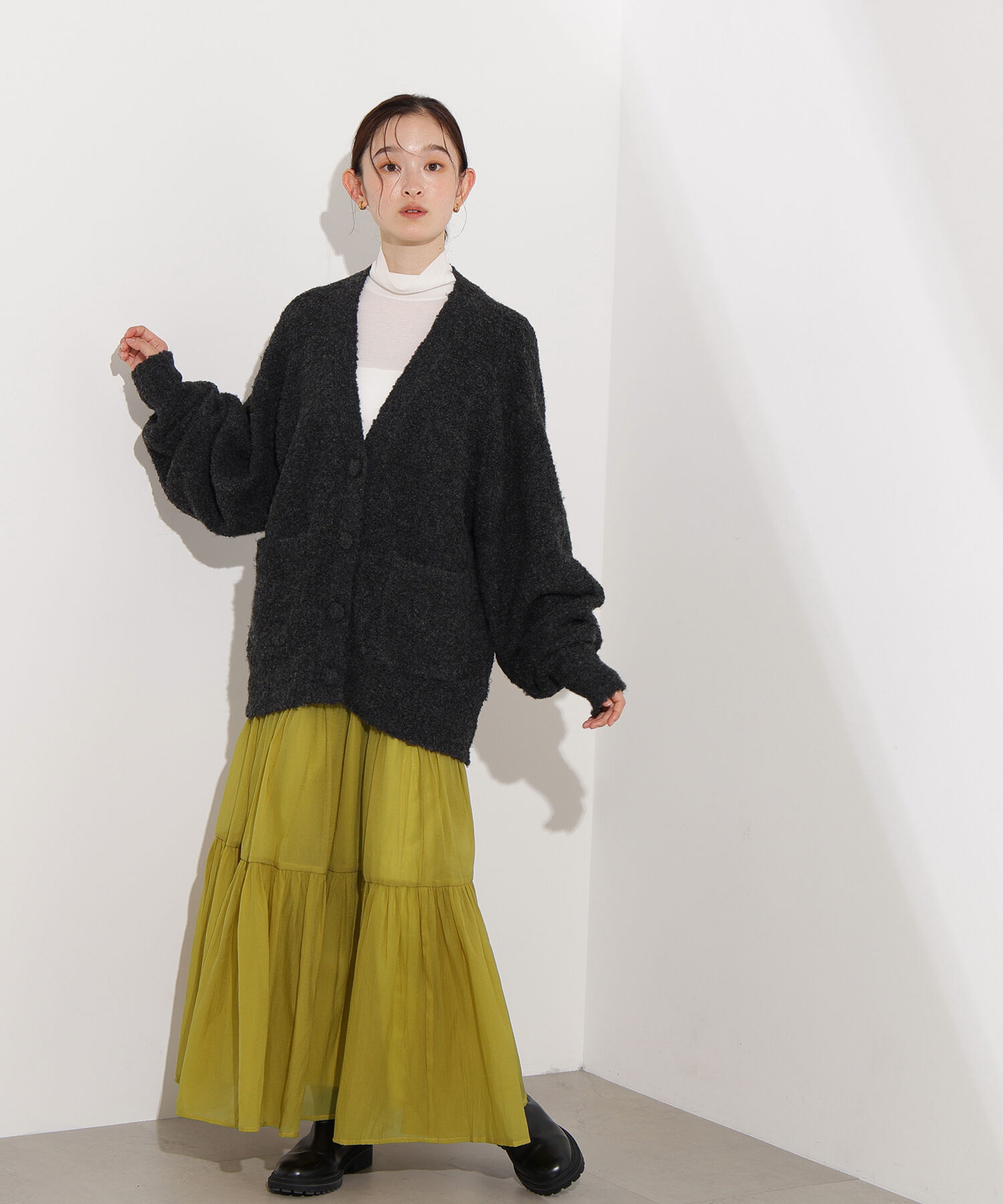  「オーガンジーティアードスカート」|スカート|