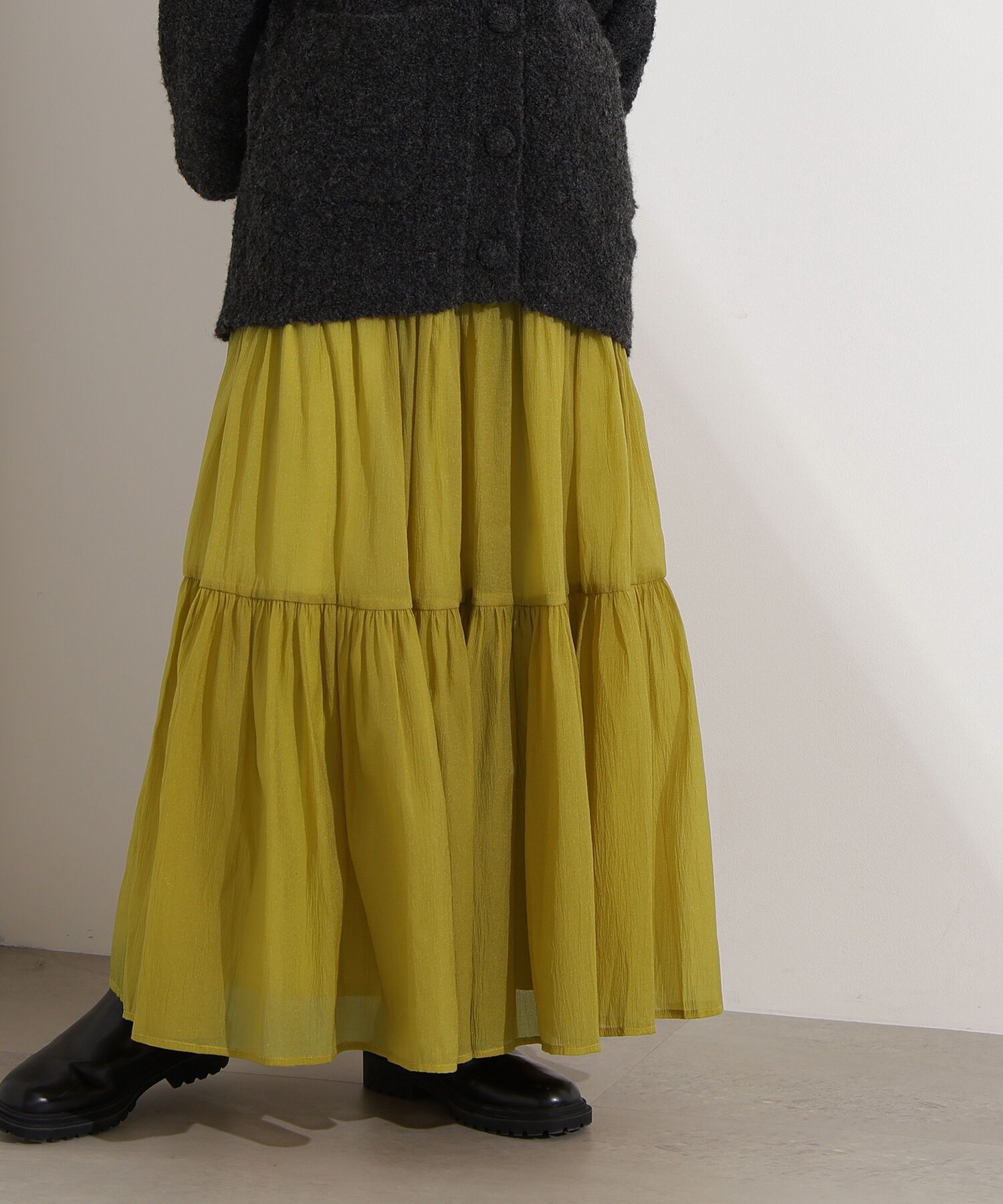  「オーガンジーティアードスカート」|スカート|